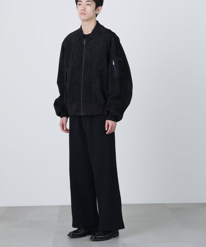 WIDE EASY TROUSERS ‐Cotton Wool Pleats‐