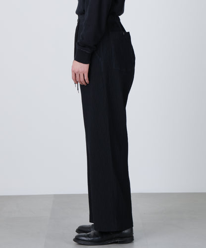 WIDE EASY TROUSERS ‐Cotton Wool Pleats‐