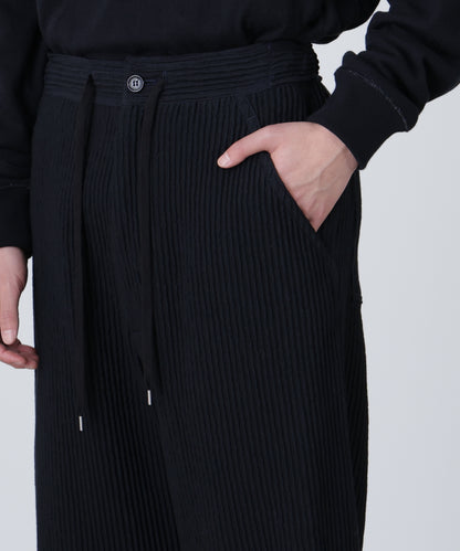 WIDE EASY TROUSERS ‐Cotton Wool Pleats‐