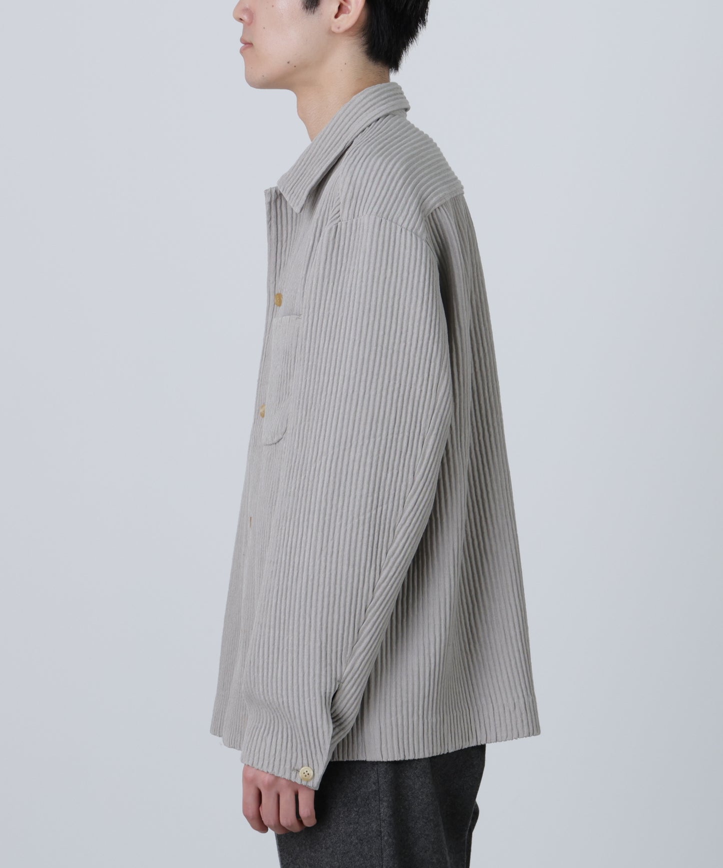 SHIRTS JACKET ‐Cotton Wool Pleats‐