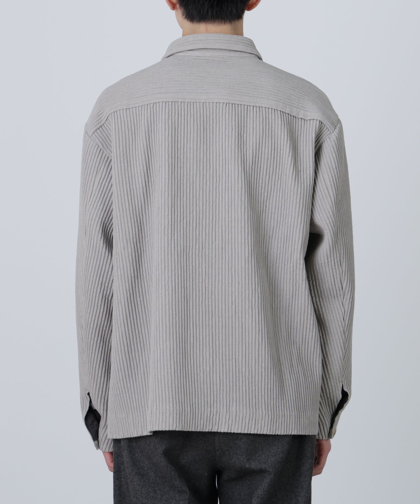 SHIRTS JACKET ‐Cotton Wool Pleats‐