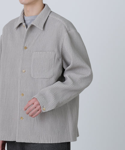 SHIRTS JACKET ‐Cotton Wool Pleats‐