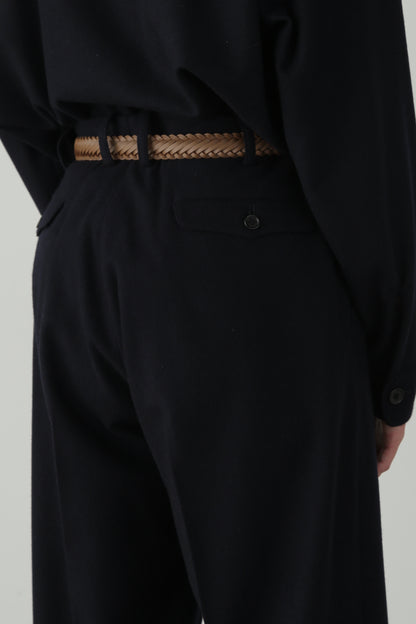 IN TUCK TROUSERS -Powder melton-