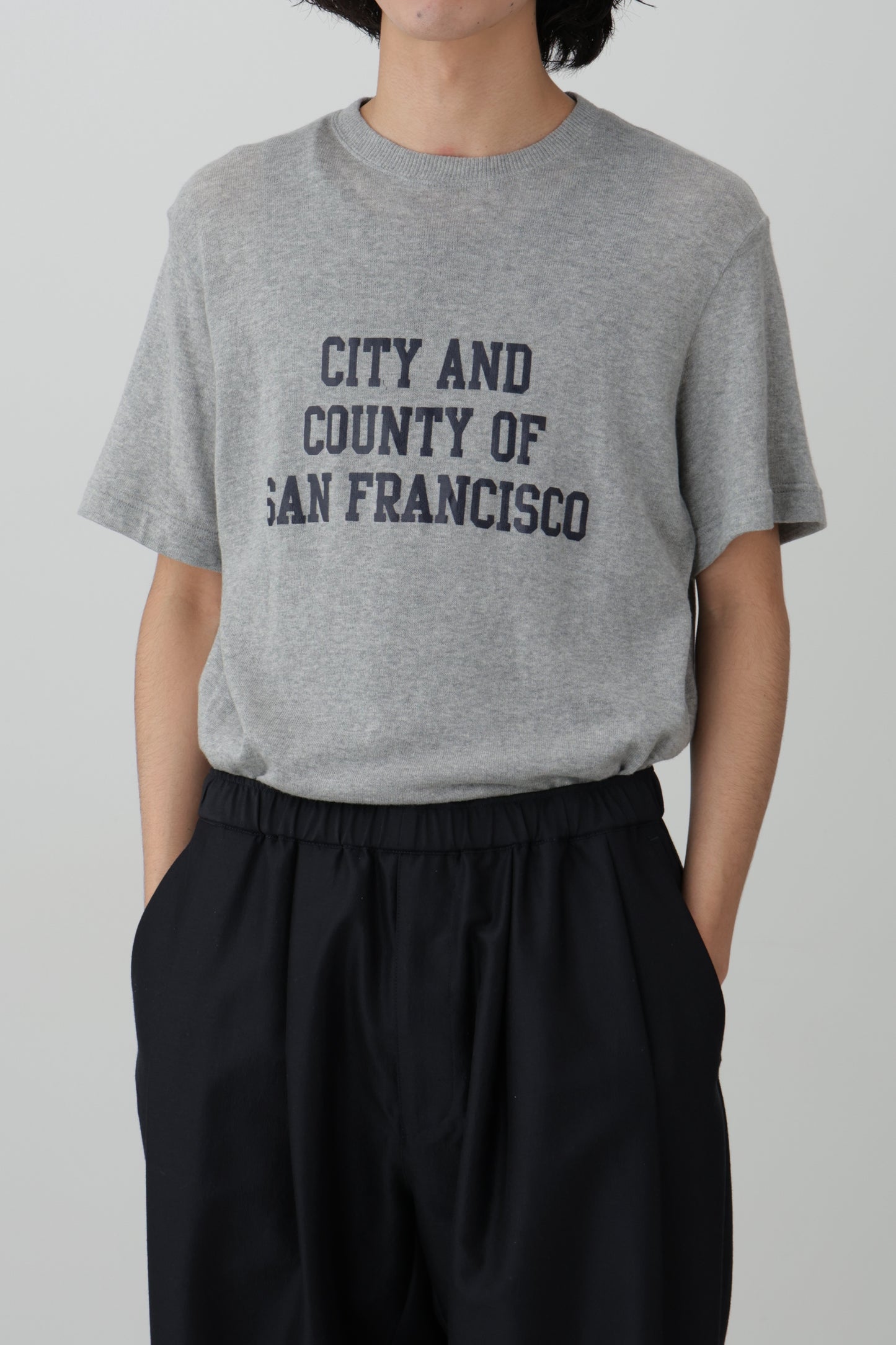 PRINTED WRAP AROUND KNIT TEE - City and County of SF -