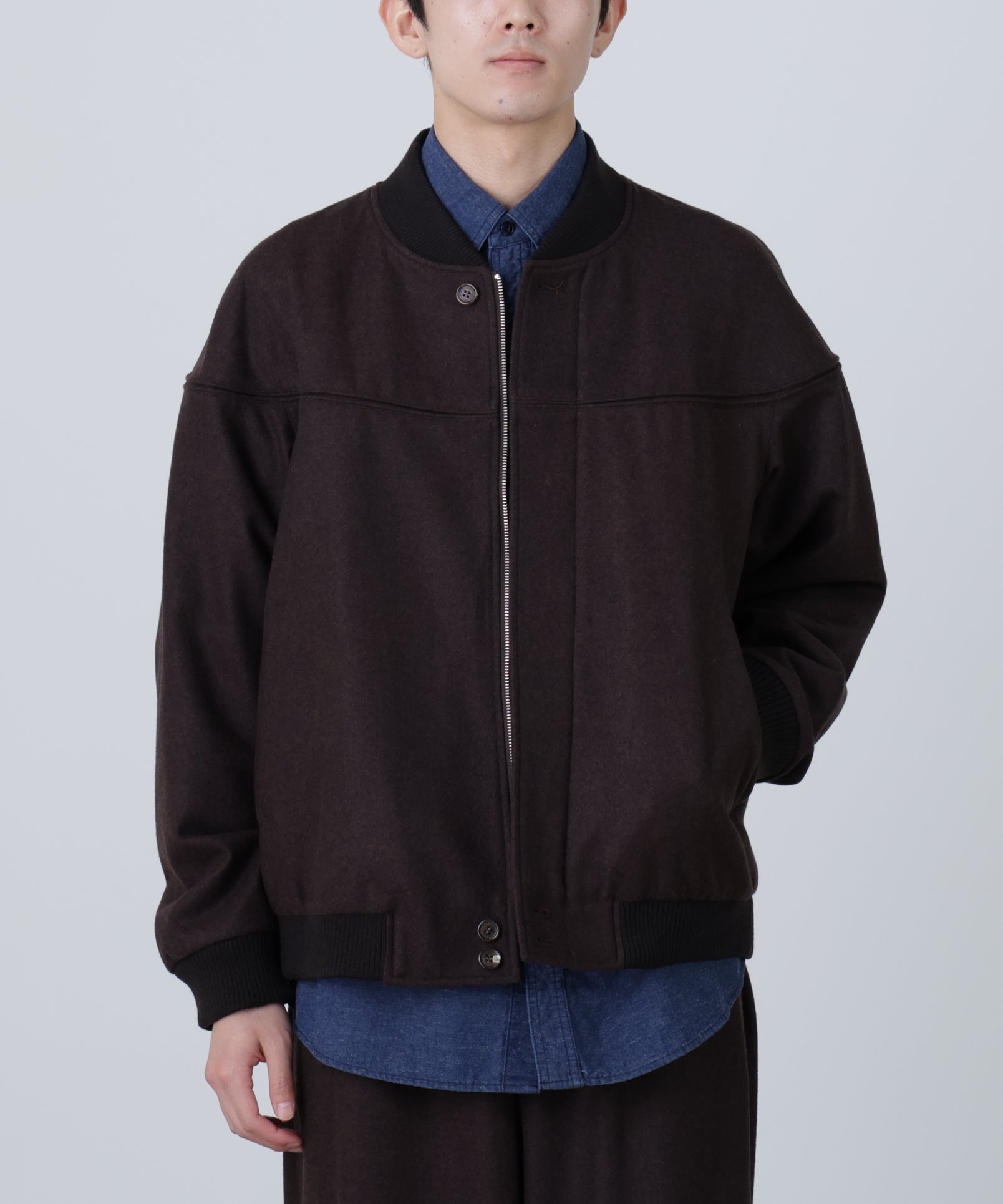 ジャケット・アウター shareef DOBBY MELTON NO-COLLAR BLOUSON Cawley Quinn Jacket Panelled Suede Moroccan Flame – Neighbour