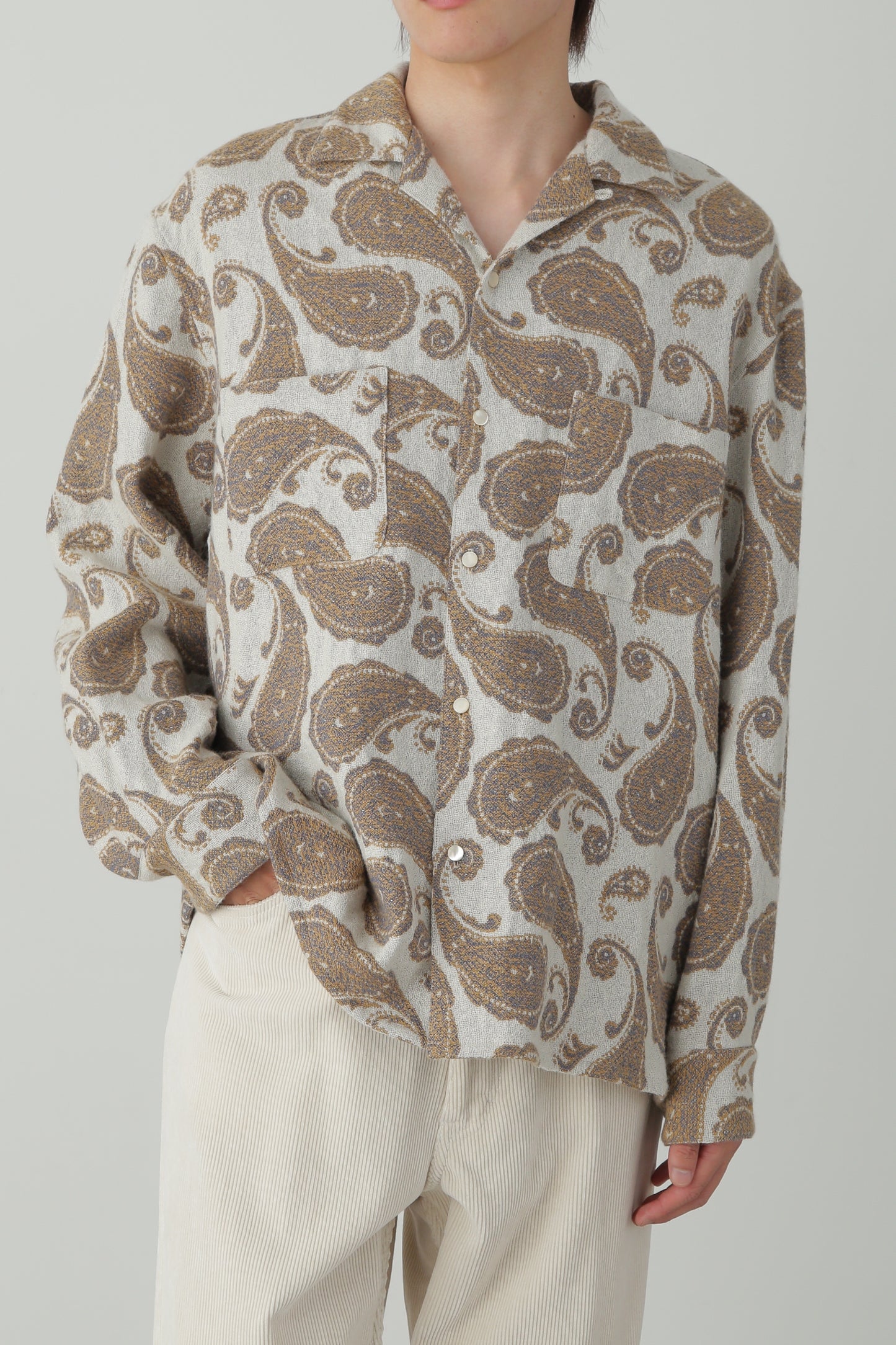 OPEN COLLAR SHIRTS ‐Paisley jacquard‐