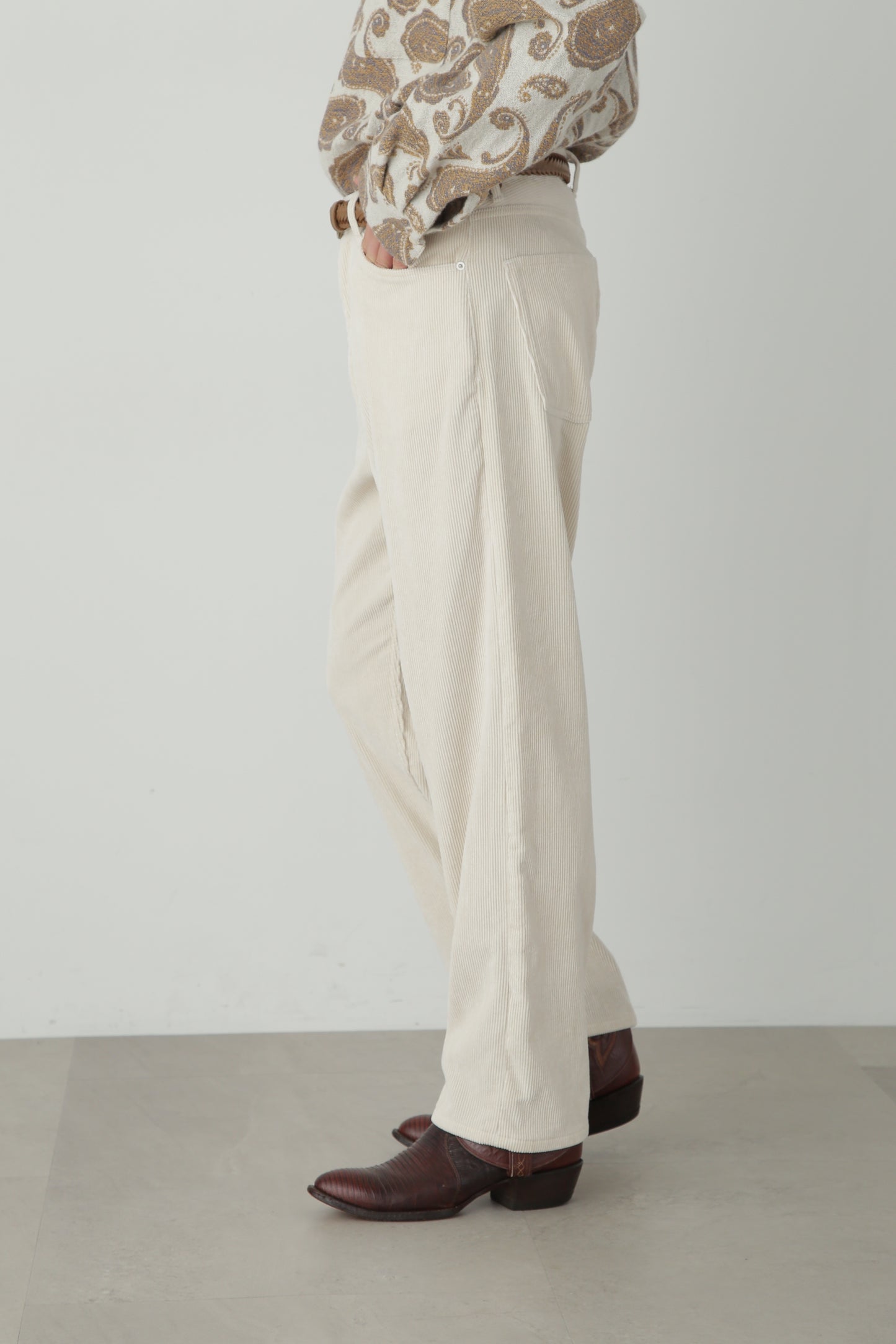 CORDUROY WIDE PANTS ‐Modal mix‐