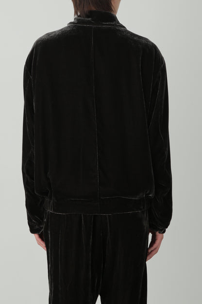 ZIP UP VELVET BLOUSON ‐Silk / Rayon‐