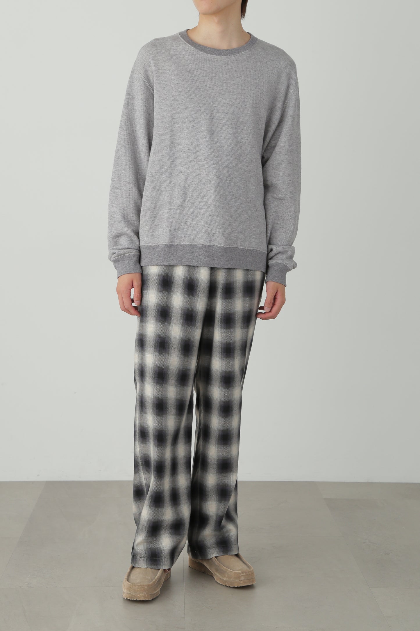 OMBRE CHECK EASY TROUSERS ‐Cotton/Yak‐