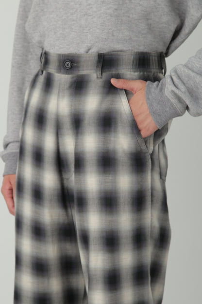 OMBRE CHECK EASY TROUSERS ‐Cotton/Yak‐